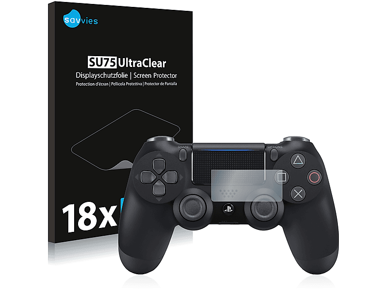 2019) SAVVIES Sony klare PS4 DualShock Controller 4 Schutzfolie(für 18x