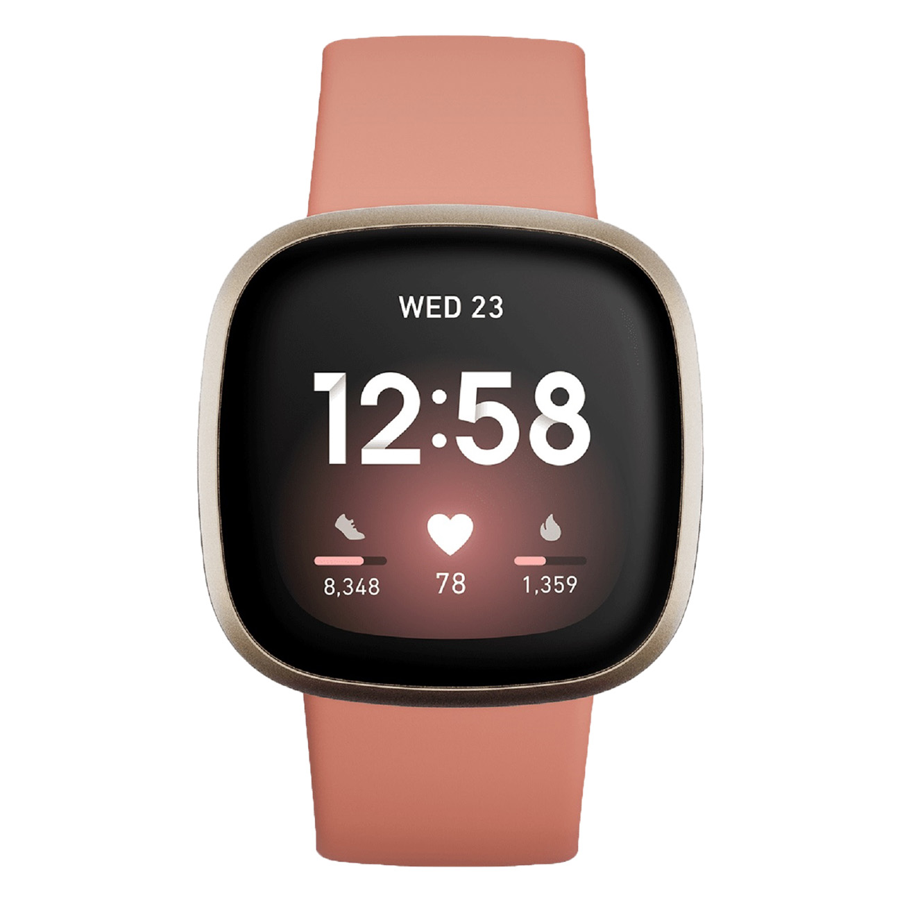FITBIT Versa 3 Smartwatch Aluminium rosa L, Silikonarmband, S
