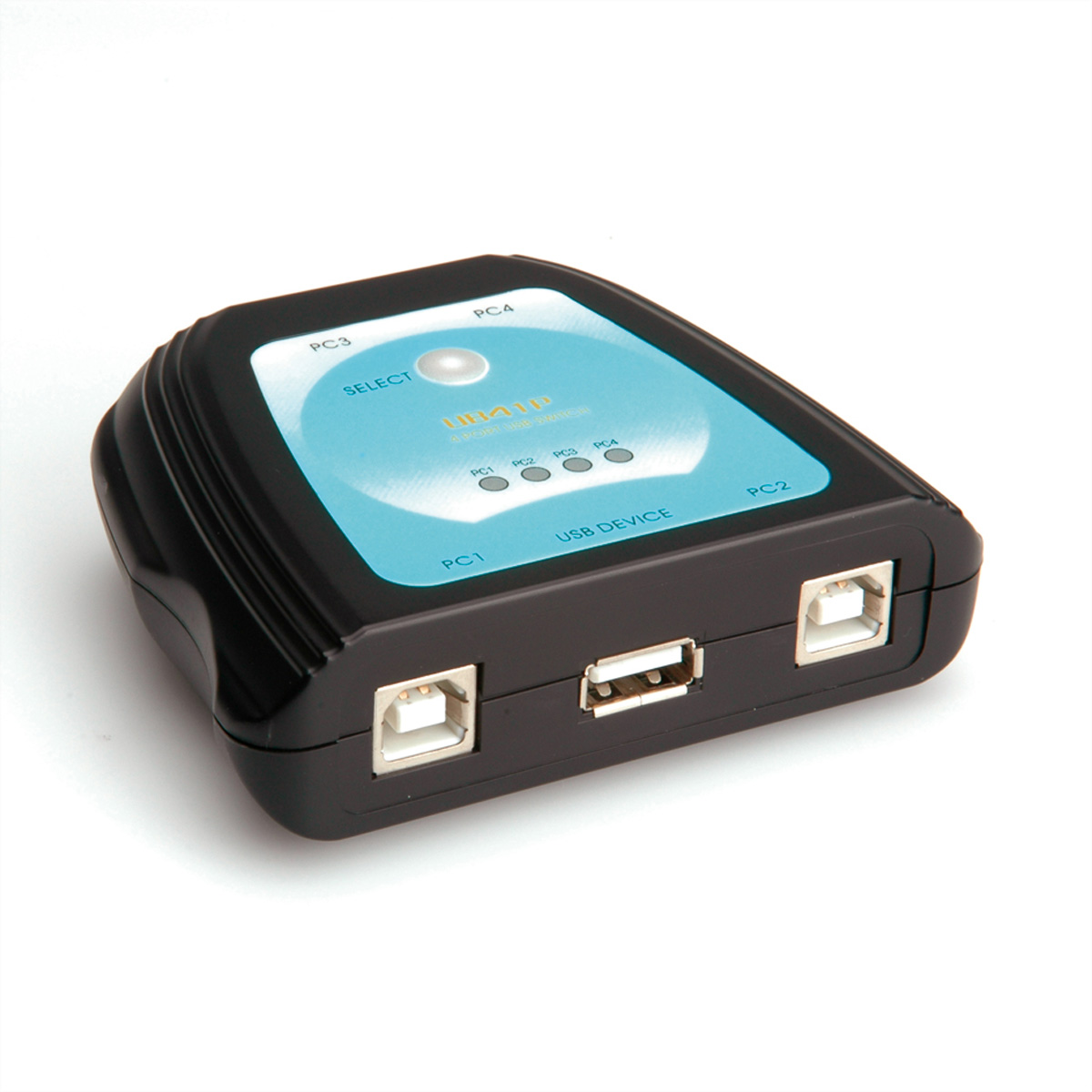 VALUE Manueller USB 2.0 Switchbox, manuell, Druckerswitch, schwarz 4fach
