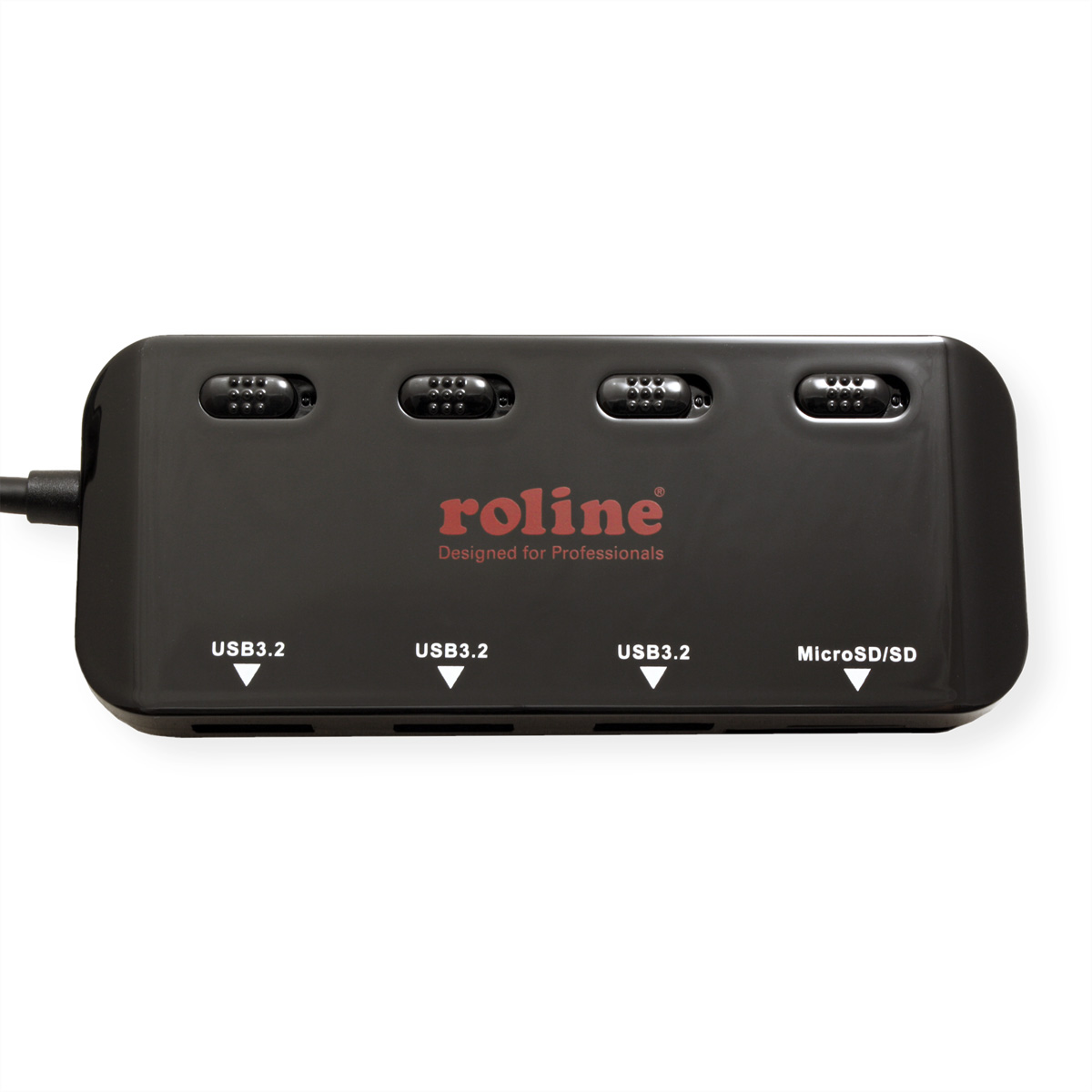 Hub, ROLINE 3fach, Hub, USB schwarz USB C 1 3.2 Gen Anschlusskabel, Typ