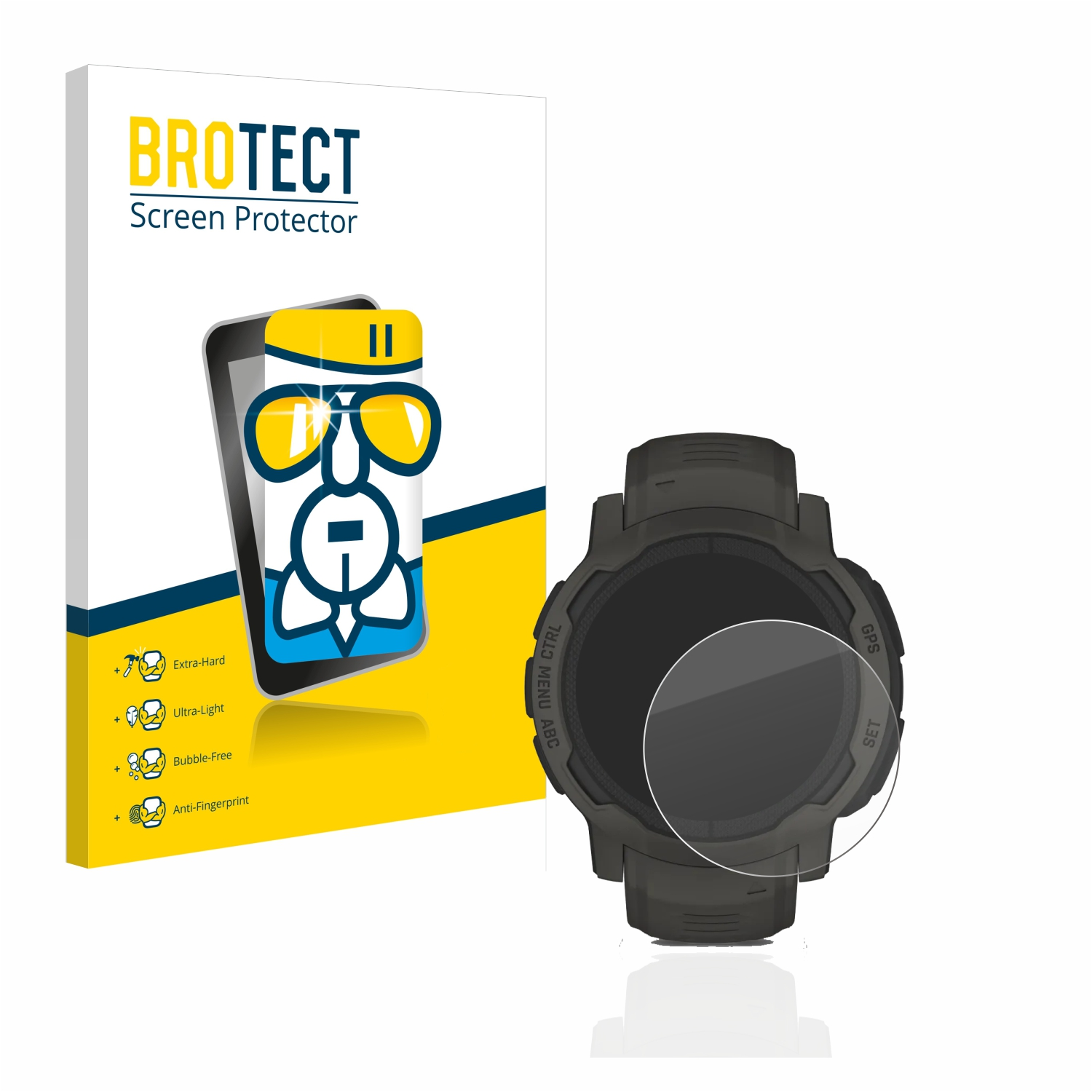 Instinct BROTECT 2 klare Airglass Solar) Garmin Schutzfolie(für