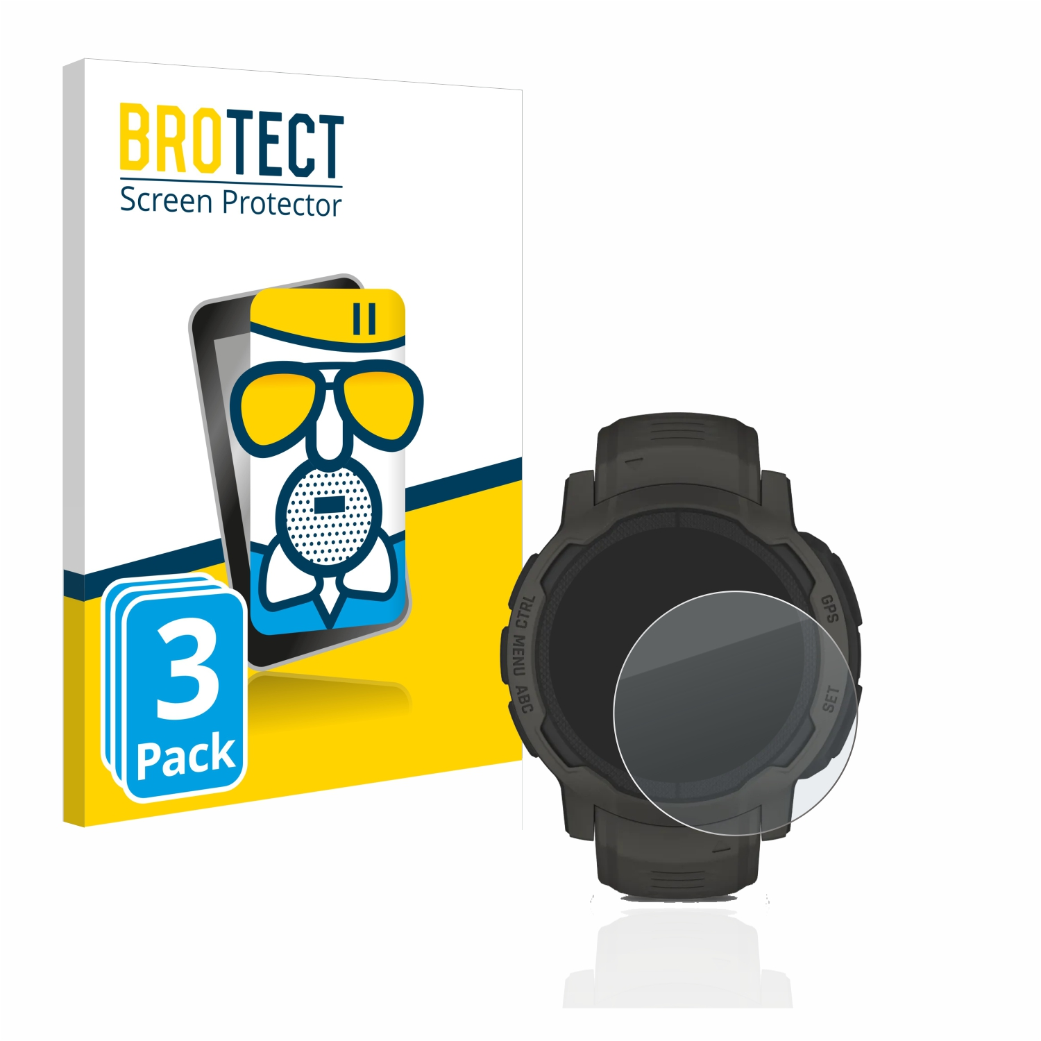 BROTECT 3x Instinct Schutzfolie(für matte Airglass Garmin 2 Solar)