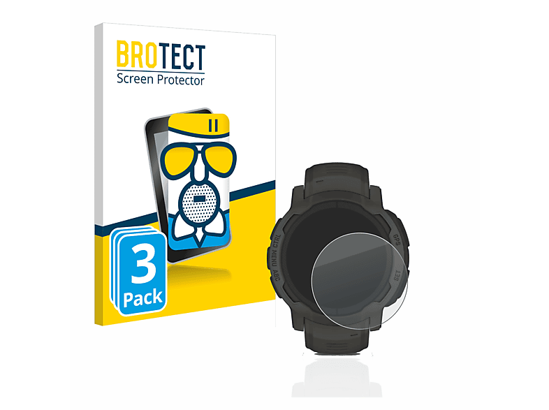 BROTECT 3x Airglass 2 Instinct Schutzfolie(für Solar) matte Garmin