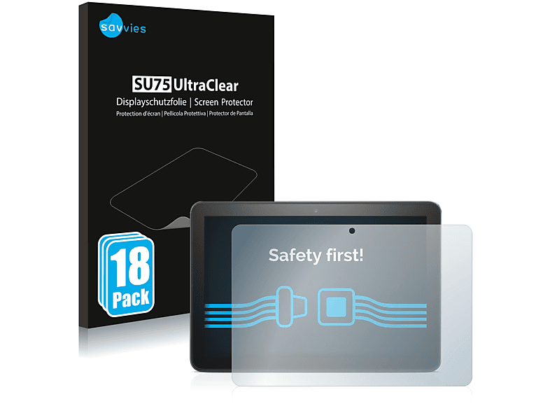 SAVVIES 18x klare Schutzfolie(für Amazon 8 (10. Fire Plus HD Gen.)) 2020