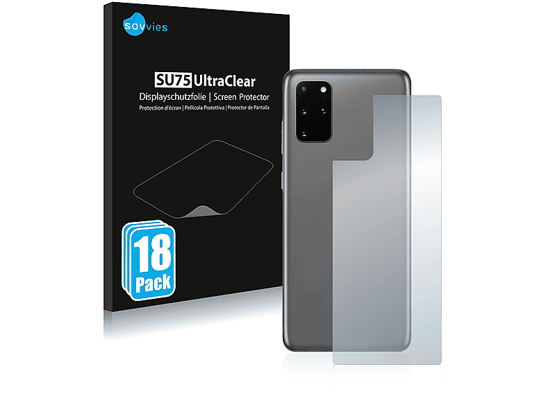 SAVVIES 18x klare Schutzfolie(für Samsung Galaxy S20 Plus)