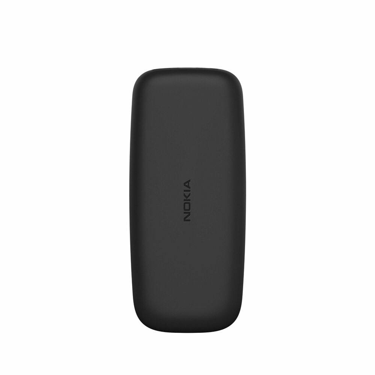 Czarny telefon Nokia, zaokrąglony kształt prostokąta.