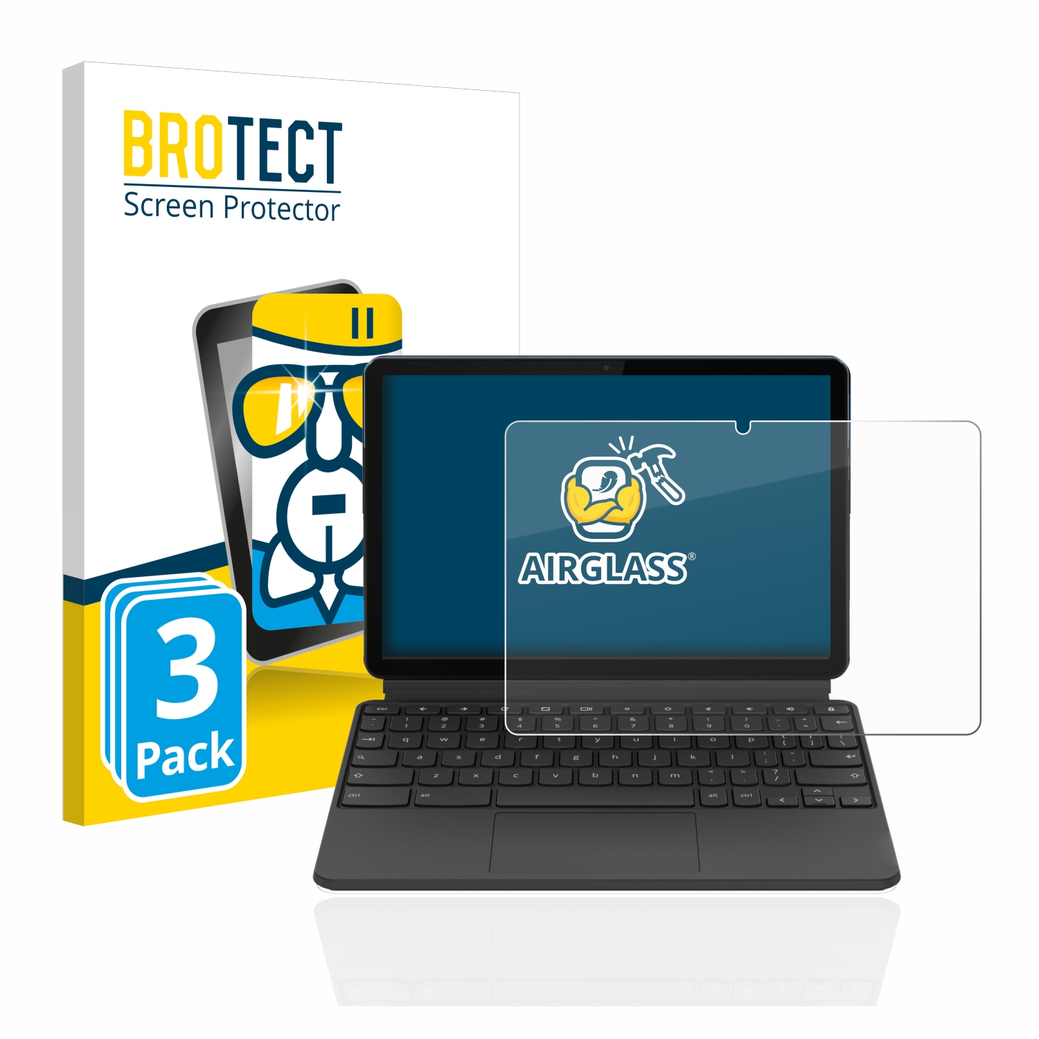 BROTECT 3x Airglass klare Schutzfolie(für Chromebook Duet 10.1\