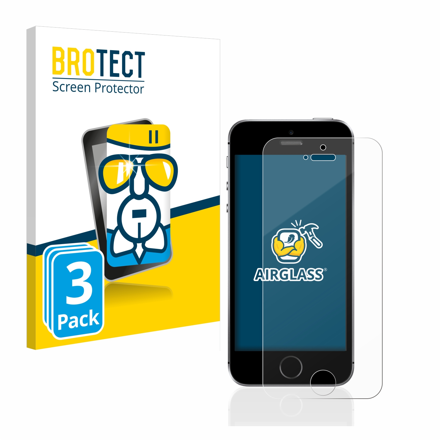 BROTECT 3x Airglass klare 2016) Schutzfolie(für Apple iPhone SE