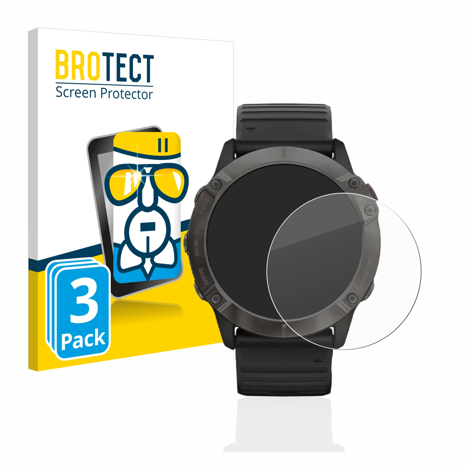 BROTECT 3x Airglass klare Schutzfolie(für Fenix 6X Pro) Garmin