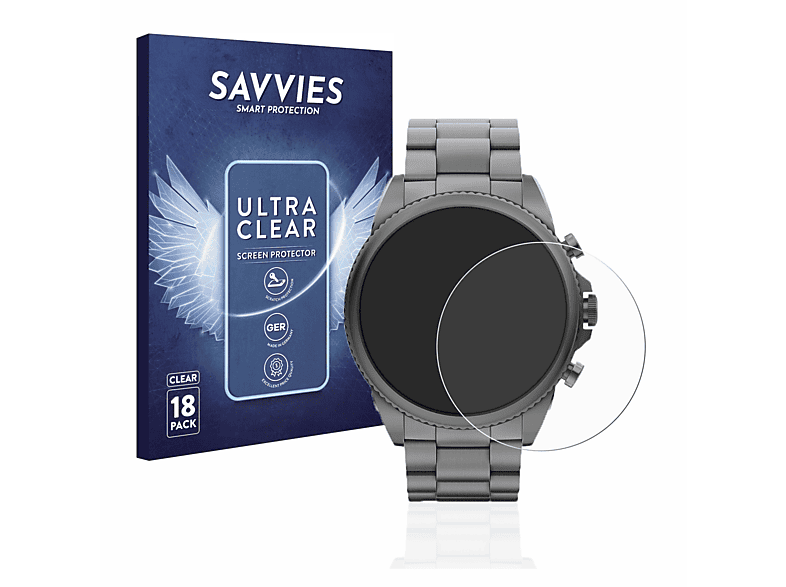 Gen 18x Schutzfolie(für SAVVIES Fossil (44mm)) 6 klare