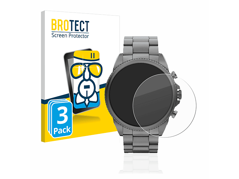 BROTECT 3x Airglass 6 (44mm)) Gen Fossil klare Schutzfolie(für