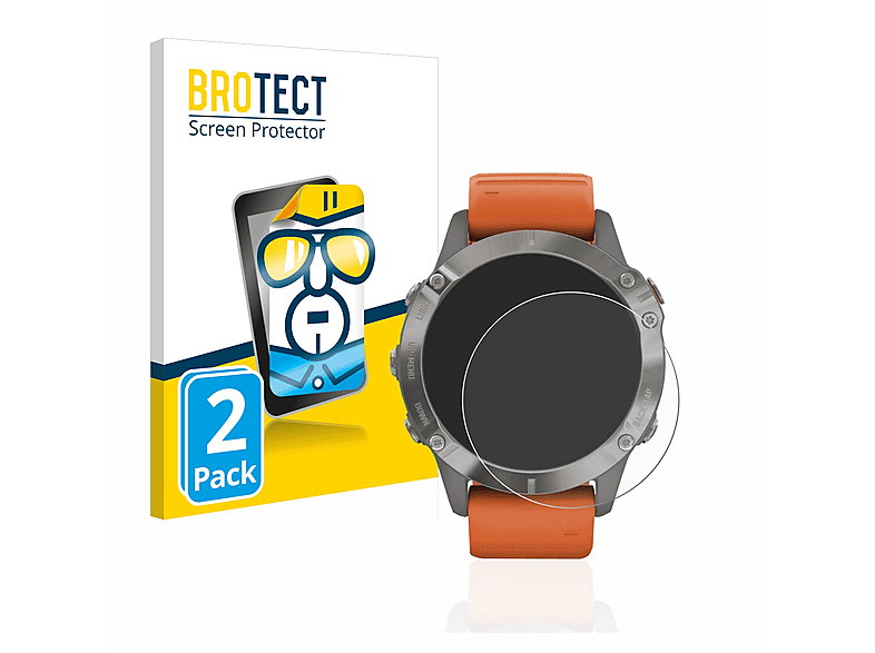 BROTECT 2x klare Schutzfolie(für Garmin Fenix 6 Pro)