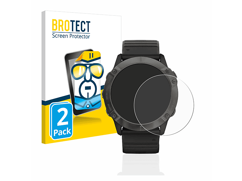 BROTECT 2x klare Schutzfolie(für Garmin Fenix 6X Pro)