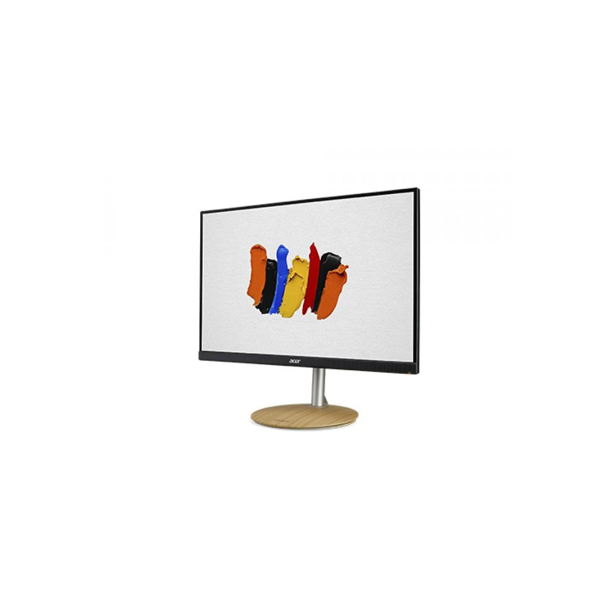 Monitor Acer che mostra pennellate colorate su sfondo chiaro.