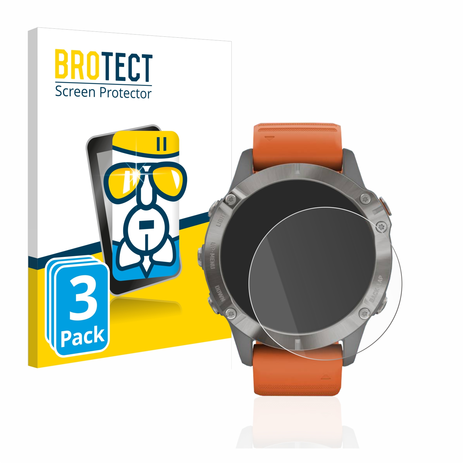 BROTECT 3x Airglass klare Schutzfolie(für Pro) Fenix 6 Garmin