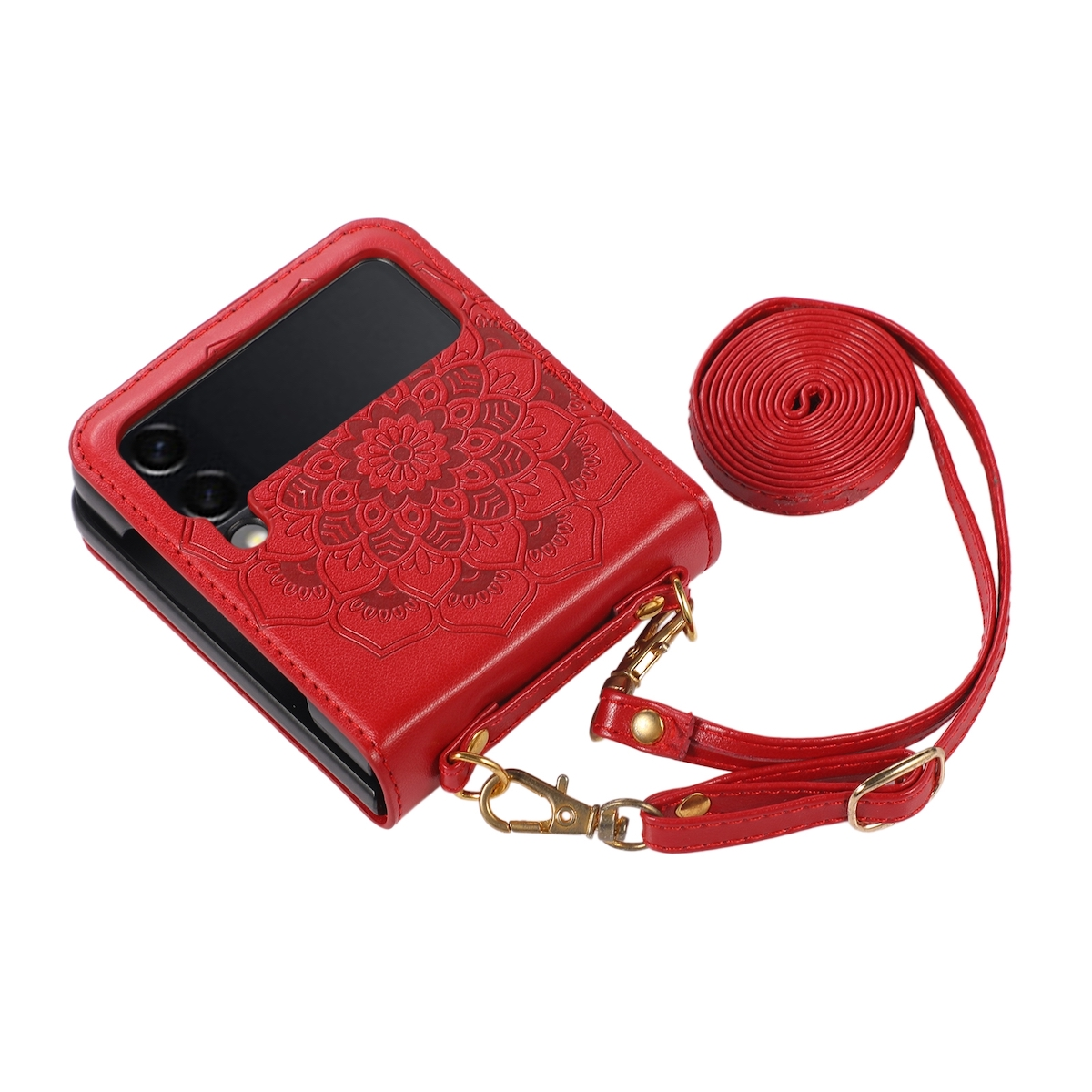 Flip Handy Schutz Tasche, WIGENTO Samsung, Flip4, Z Galaxy Cover, Hülle Rot