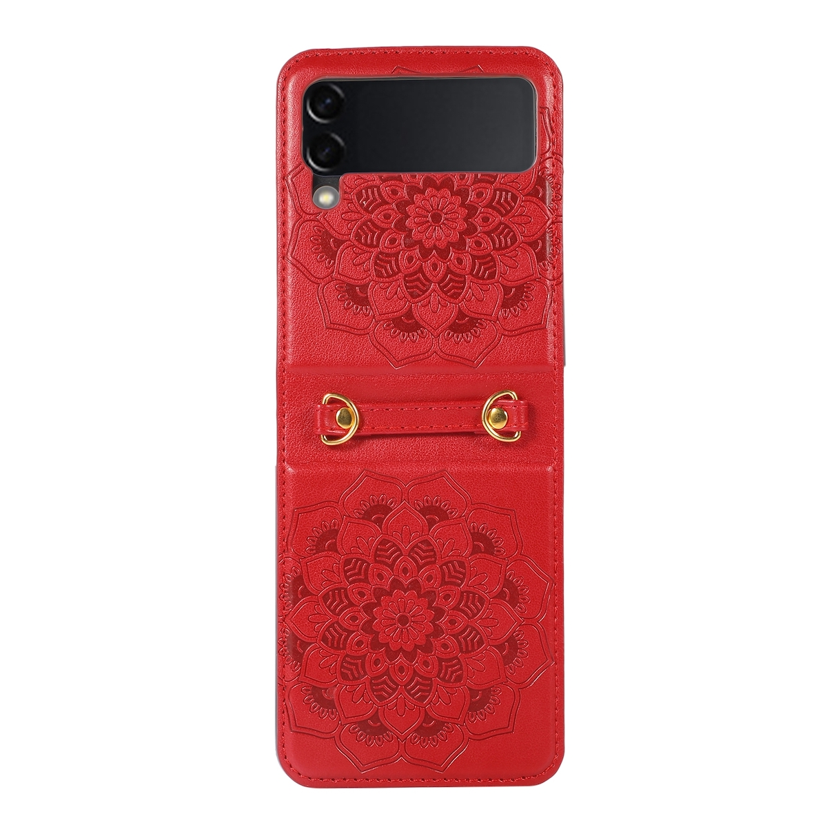 Handy Flip Hülle Tasche, Schutz WIGENTO Galaxy Z Cover, Samsung, Rot Flip4,
