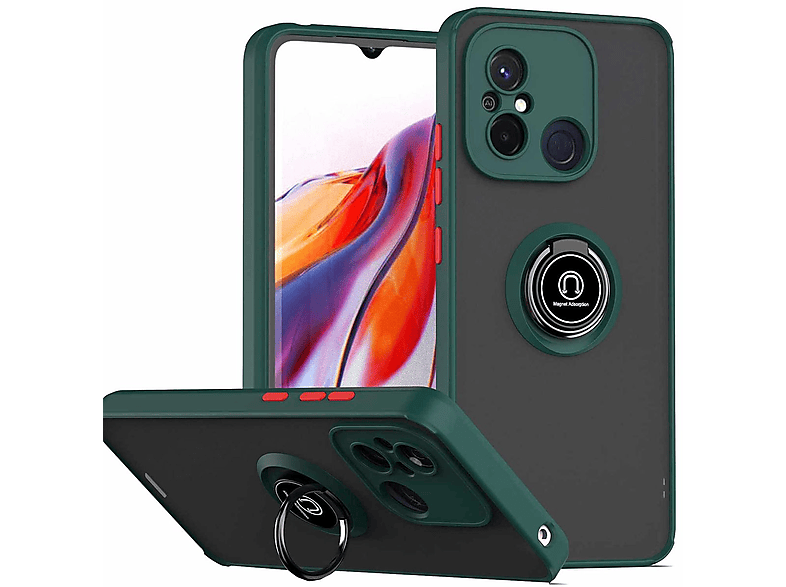 WIGENTO Smartphone Handy Tasche 12C Grün Backcover, Xiaomi, / Poco Redmi 11A C55, / Dunkel Hülle