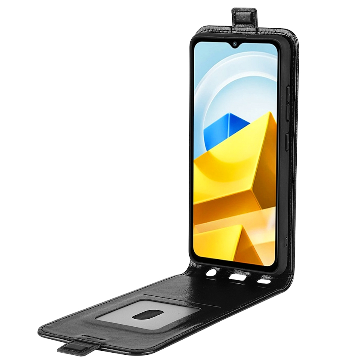 Poco Flipcase Schwarz WIGENTO Smartphone Etuis, Xiaomi, Backcover, Tasche M5,