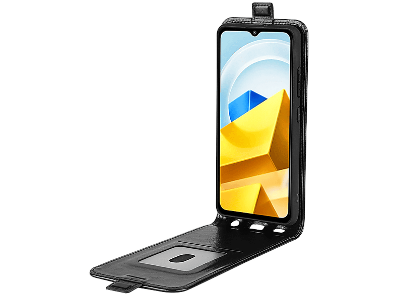 Aufsehen zu WIGENTO Smartphone Poco Schwarz M5, Backcover, Flipcase Tasche Xiaomi, Etuis
