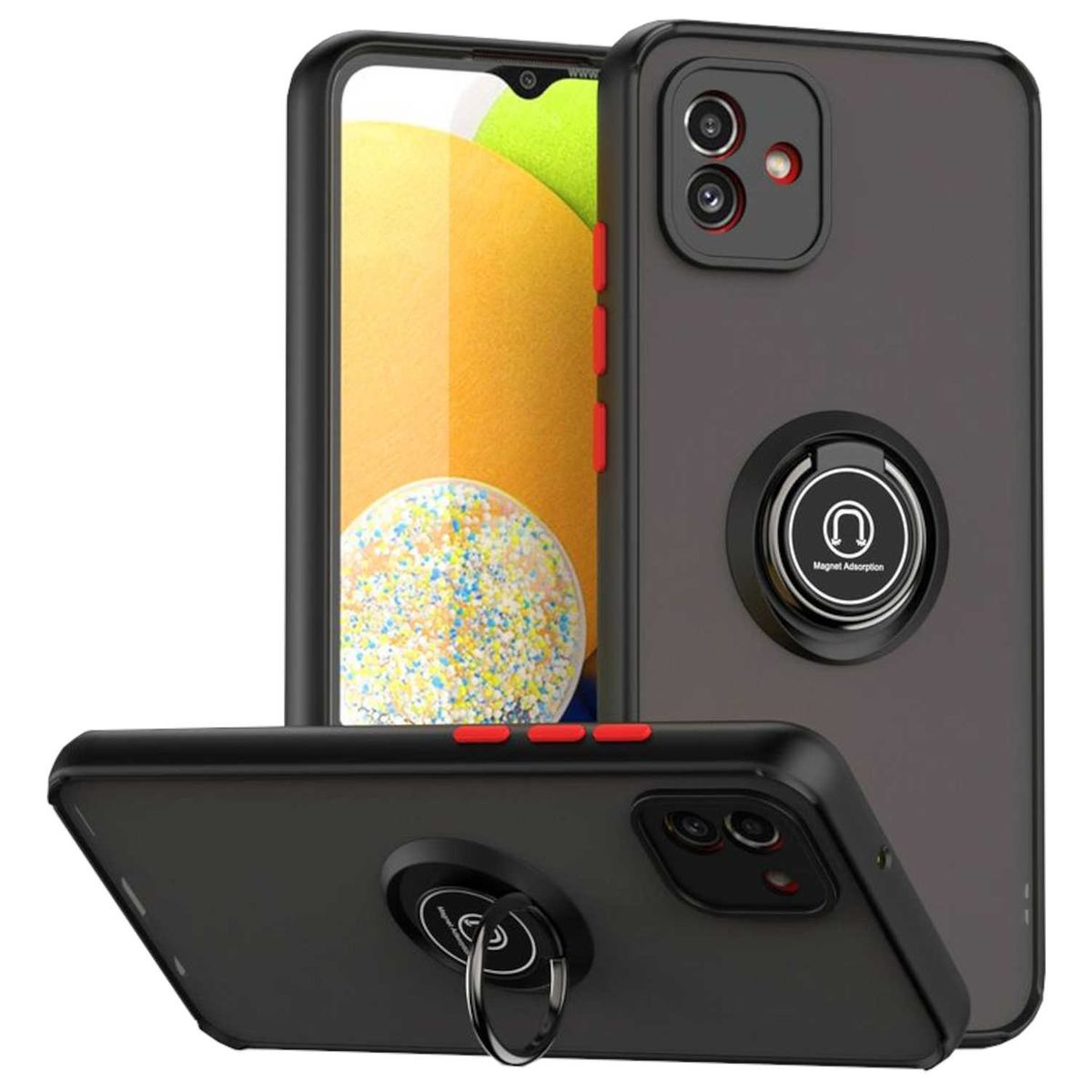 XIAOMI Smartphone Handy Tasche Hülle, Rot / Backcover, Galaxy Samsung, A04e, Schwarz