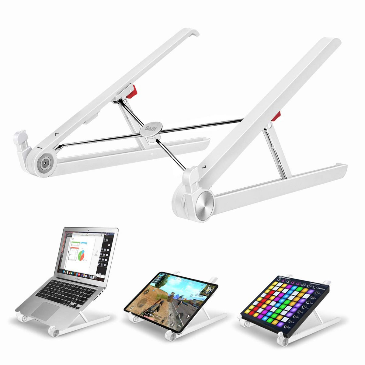 DIIDA Tablet-Ständer,Laptopständer,klappbarer Laptopständer,höhenverstellbar Laptop-Ständer, weiß
