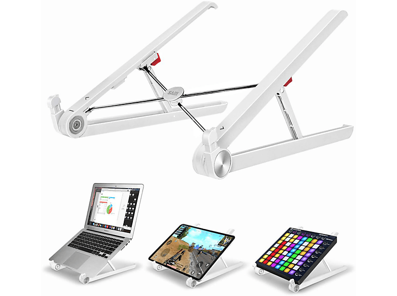 DIIDA Tablet-Ständer,Laptopständer,klappbarer Laptopständer,höhenverstellbar Laptop-Ständer, weiß