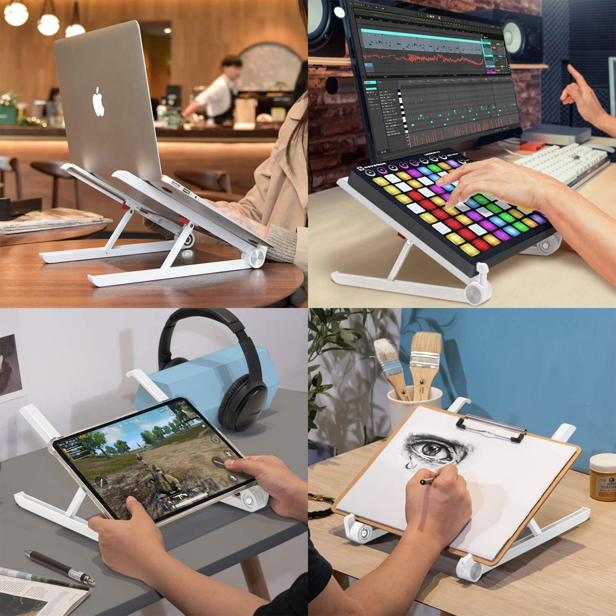 DIIDA Tablet-Ständer,Laptopständer,klappbarer Laptopständer,höhenverstellbar weiß Laptop-Ständer