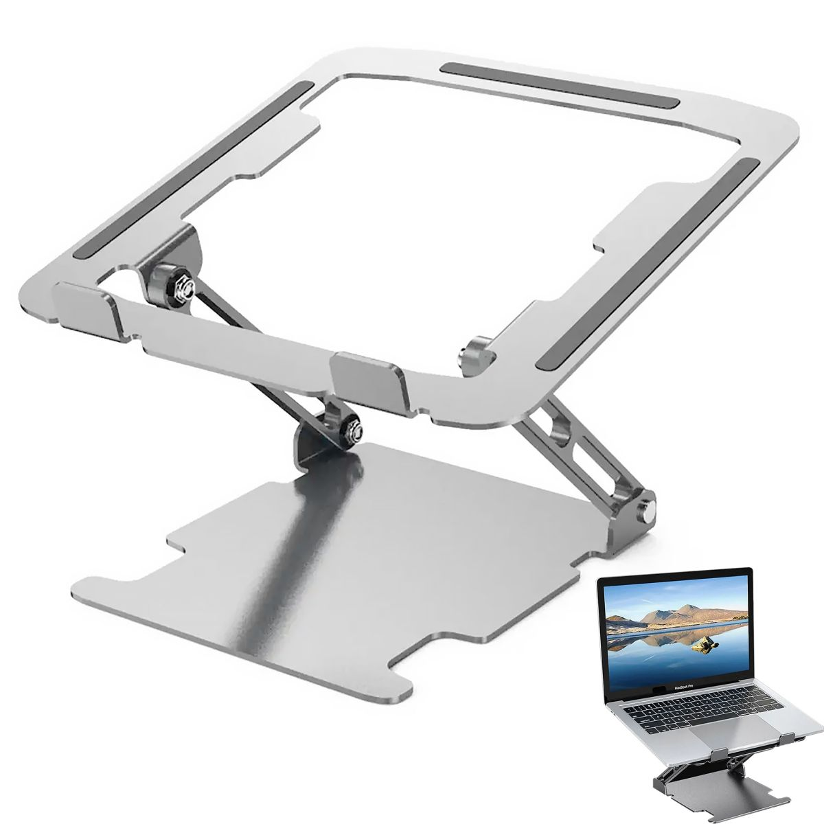 Silber Laptop-Ständer, Tablet-Ständer, Laptop-Ständer, DIIDA mit Lüftungsschlitzen Desktop-Ständer