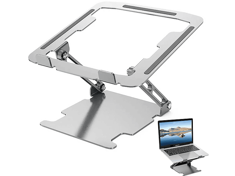 DIIDA Laptop-Ständer, Tablet-Ständer, Desktop-Ständer mit Lüftungsschlitzen Laptop-Ständer, Silber