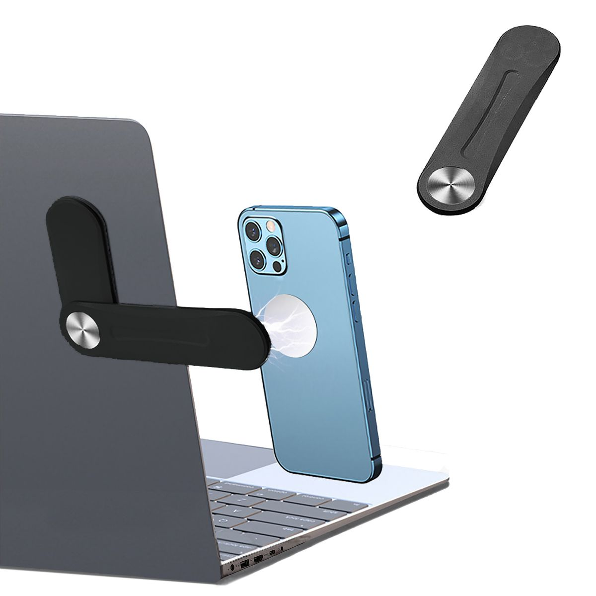Laptop-Seitenbildschirmerweiterung Telefonhalter, schwarz Handy-Zubehörhalter DIIDA Tablet-Halterung,