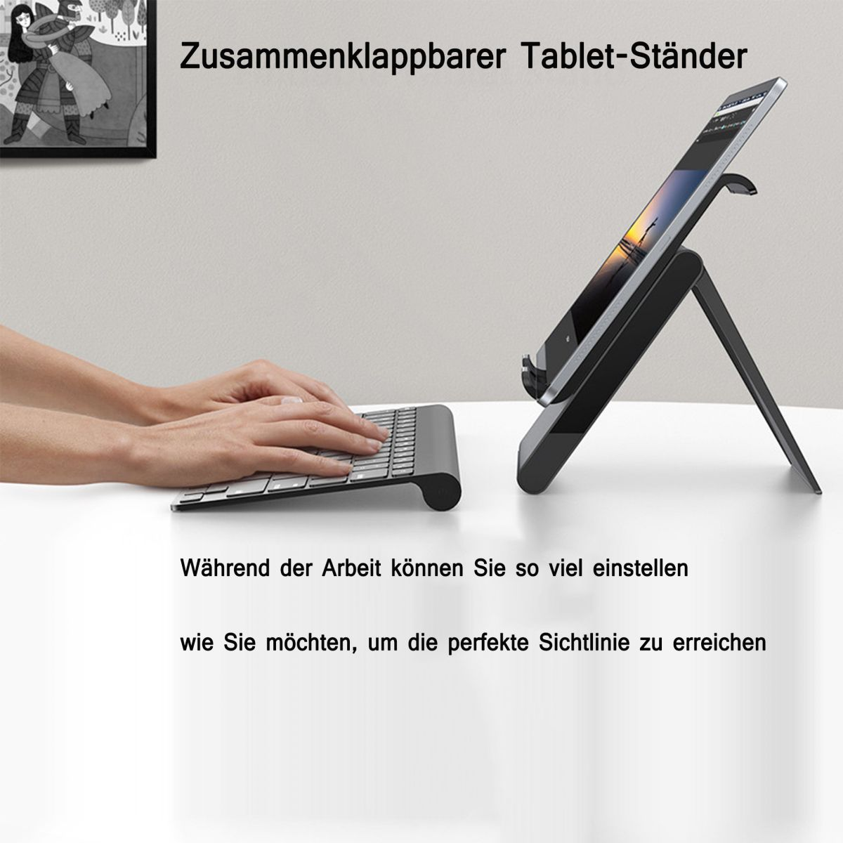 Handy-Halterung, Ständer,ipad-halter,handy-ständer,Klappbarer schwarz DIIDA Tablet-Halterung,Tablet