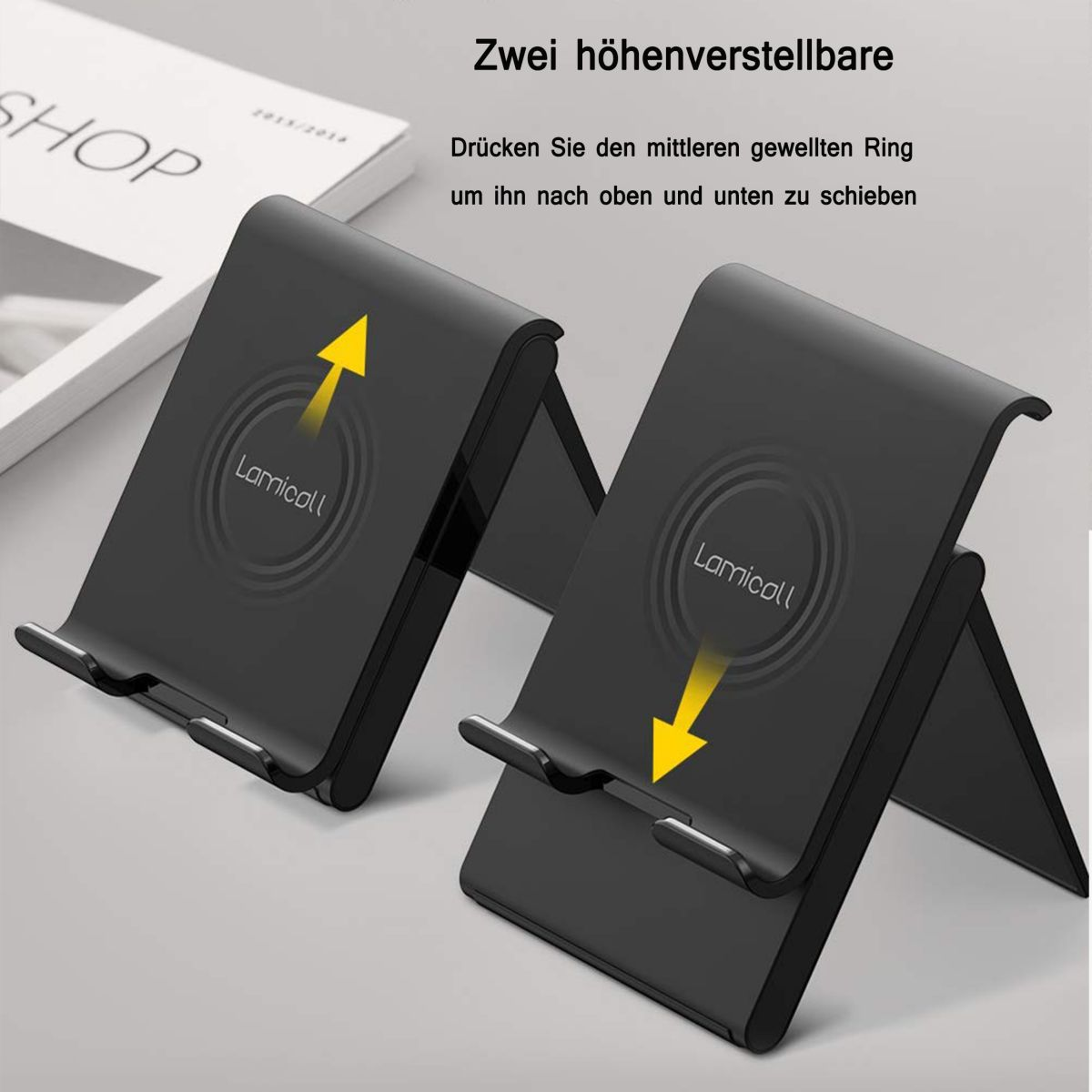 Handy-Halterung, Ständer,ipad-halter,handy-ständer,Klappbarer DIIDA Tablet-Halterung,Tablet schwarz