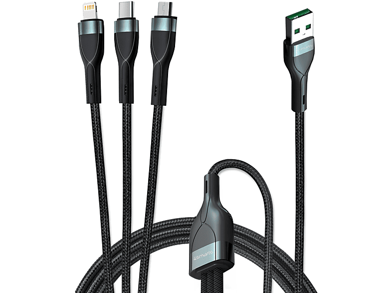 4SMARTS USB-A PremiumCord Multi 18W 1,5m schwarz, Cable, 150 cm, Mehrfarbig