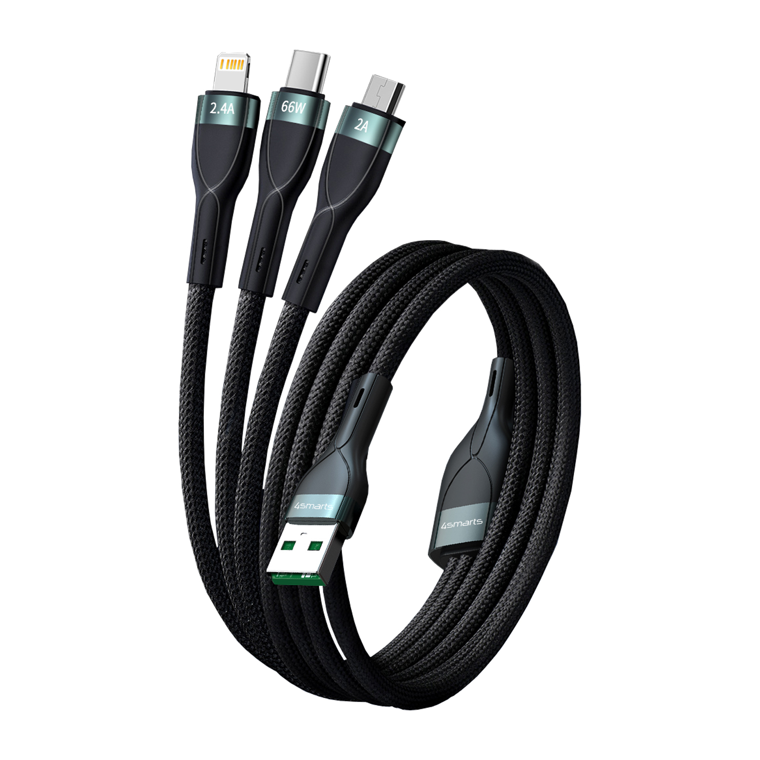 4SMARTS USB-A PremiumCord 18W Multi schwarz, 150 cm, Mehrfarbig 1,5m Cable