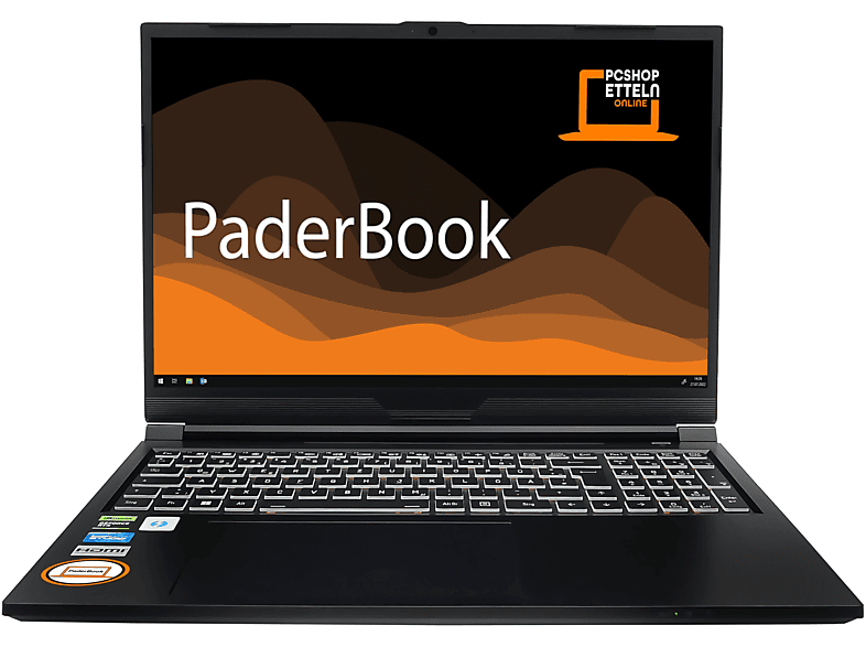 PADERBOOK CAD i96, fertig installiert und aktiviert, Office 2021 Pro, Notebook mit 16 Zoll Display, 32 GB RAM, 1000 GB SSD, NVIDIA GeForce RTX 4060, Schwarz | Gaming-Notebooks