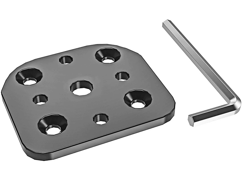 HFTEK (HF22MB) Tischlochplatte für Tischlochmontage Zübehör für Monitorhalterung, Schwarz