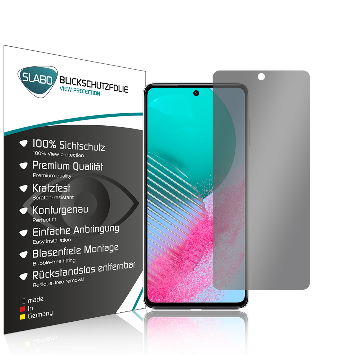 Protection Blickschutz SLABO 5G) Schwarz Displayschutz(für Samsung Galaxy View 360° Samsung M54