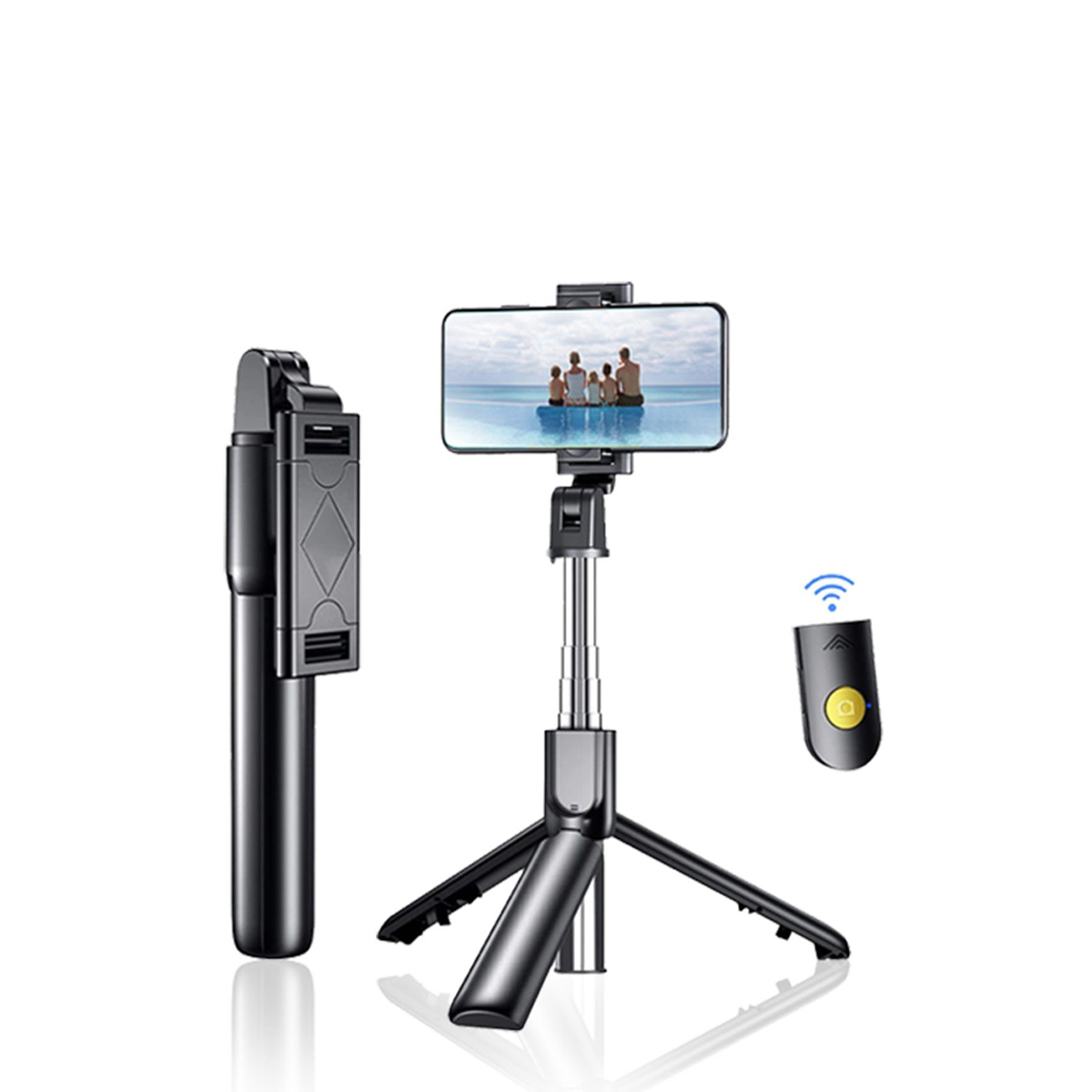 Mini Ständer, DIIDA Stock Selfiestick Schwarz Selfiestick,Selfie-Stange,Bluetooth Stativ, 1 Selfie in 3