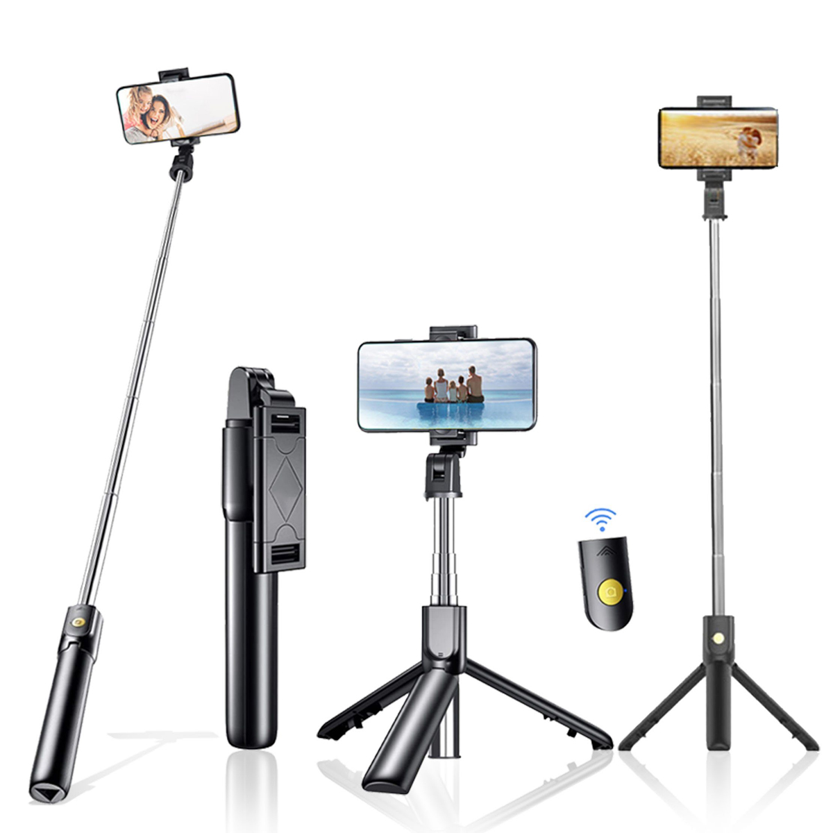 DIIDA Selfiestick,Selfie-Stange,Bluetooth Selfie Schwarz 3 Mini 1 Selfiestick Stativ, Ständer, in Stock
