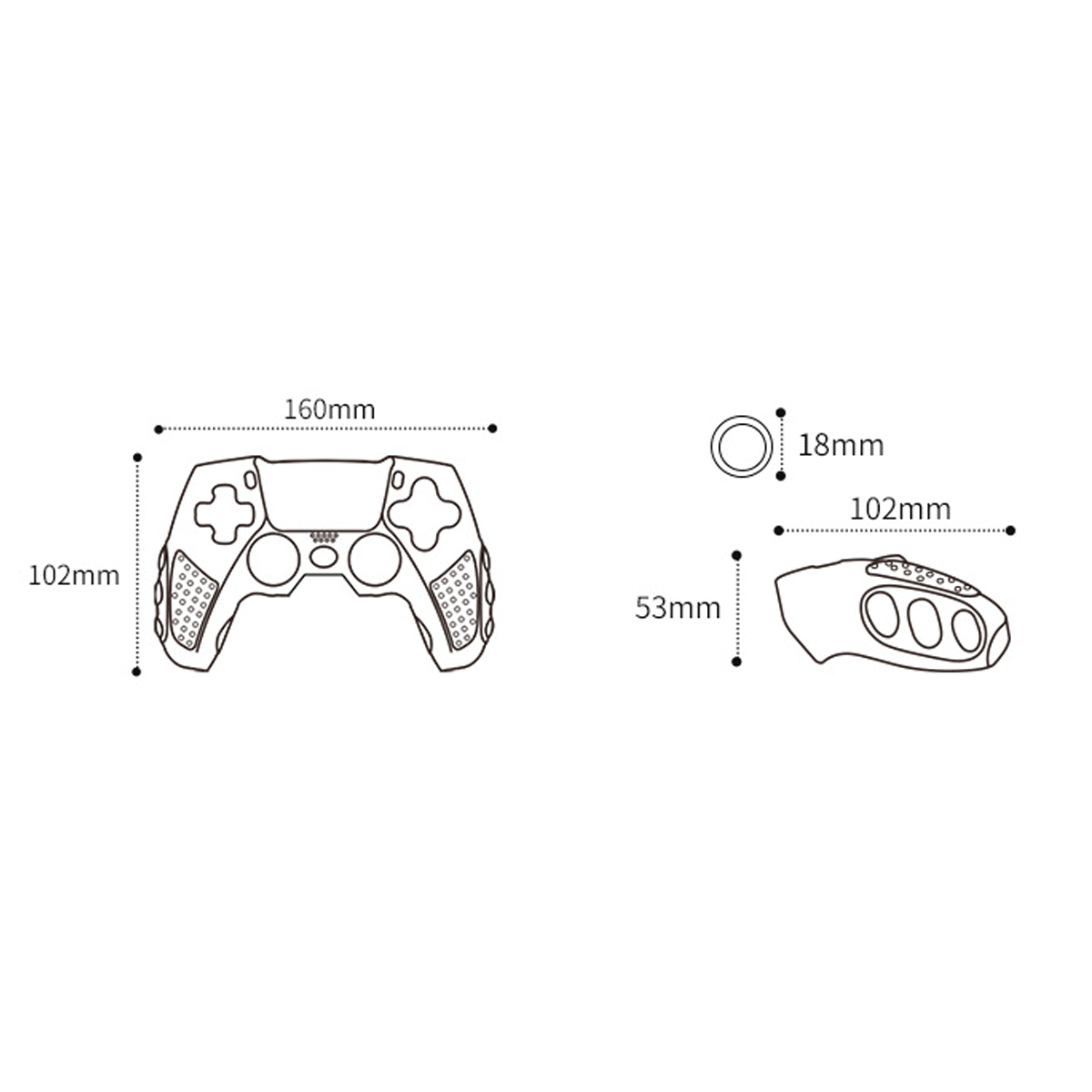 RESPIEL Silikonhülle Gamepad-Ersatzhülle,Silikonhülle Konsolenzubehör für PS5 Aufkleber-Set Gamepad,kabellose
