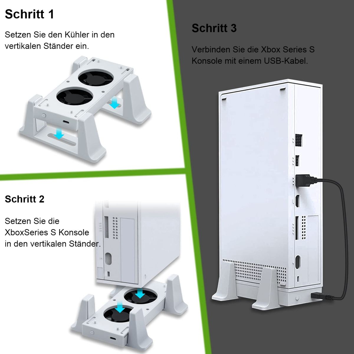 und RESPIEL 2 Konsolenzubehör Ventilatoren Mainframe-Kühlgebläse, Xbox-Controller USB-Anschluss Xbox