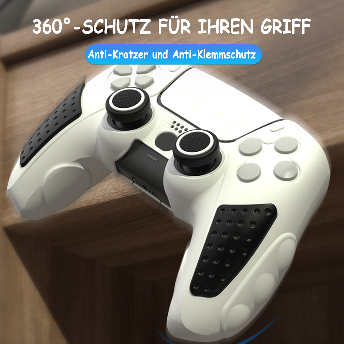 RESPIEL Silikonhülle Gamepad-Ersatzhülle,Silikonhülle Konsolenzubehör für PS5 Aufkleber-Set Gamepad,kabellose