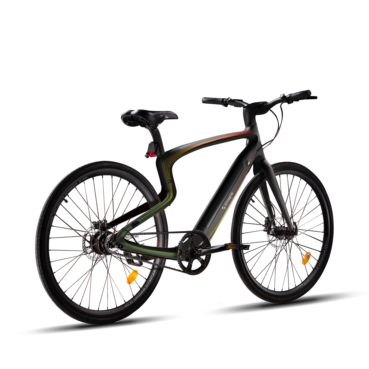 352.8 Large (Laufradgröße: 29 Zoll, mit Citybike Akku Abnehmbaren in E-Bike Smart Carbon Leichtes Paris) Wh, Midnight Unisex-Rad, URTOPIA