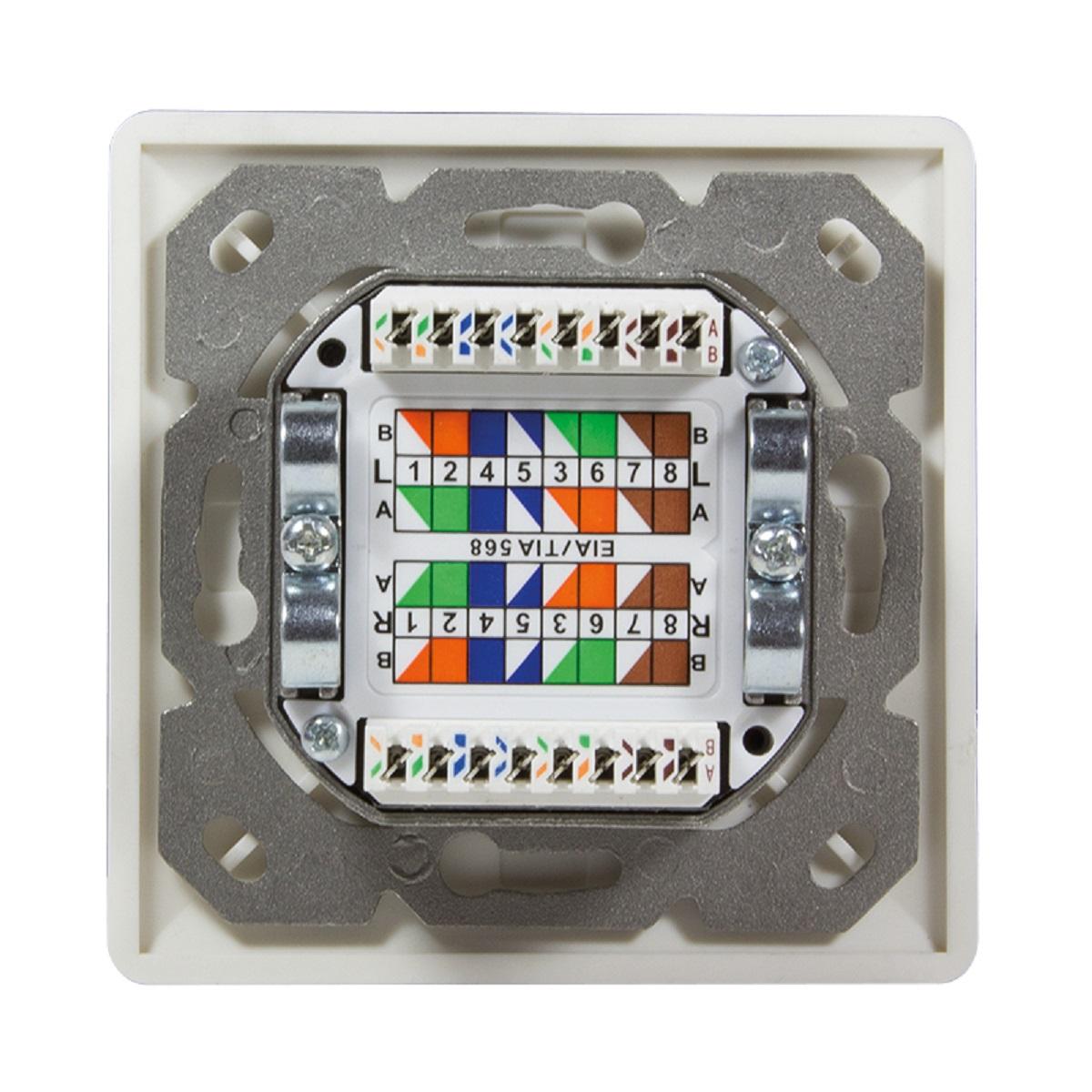 Netzwerkdose 2xRJ45 LOGILINK signalweiß, Netzwerkdose, geschirmt, 0 Cat.6A cm UP
