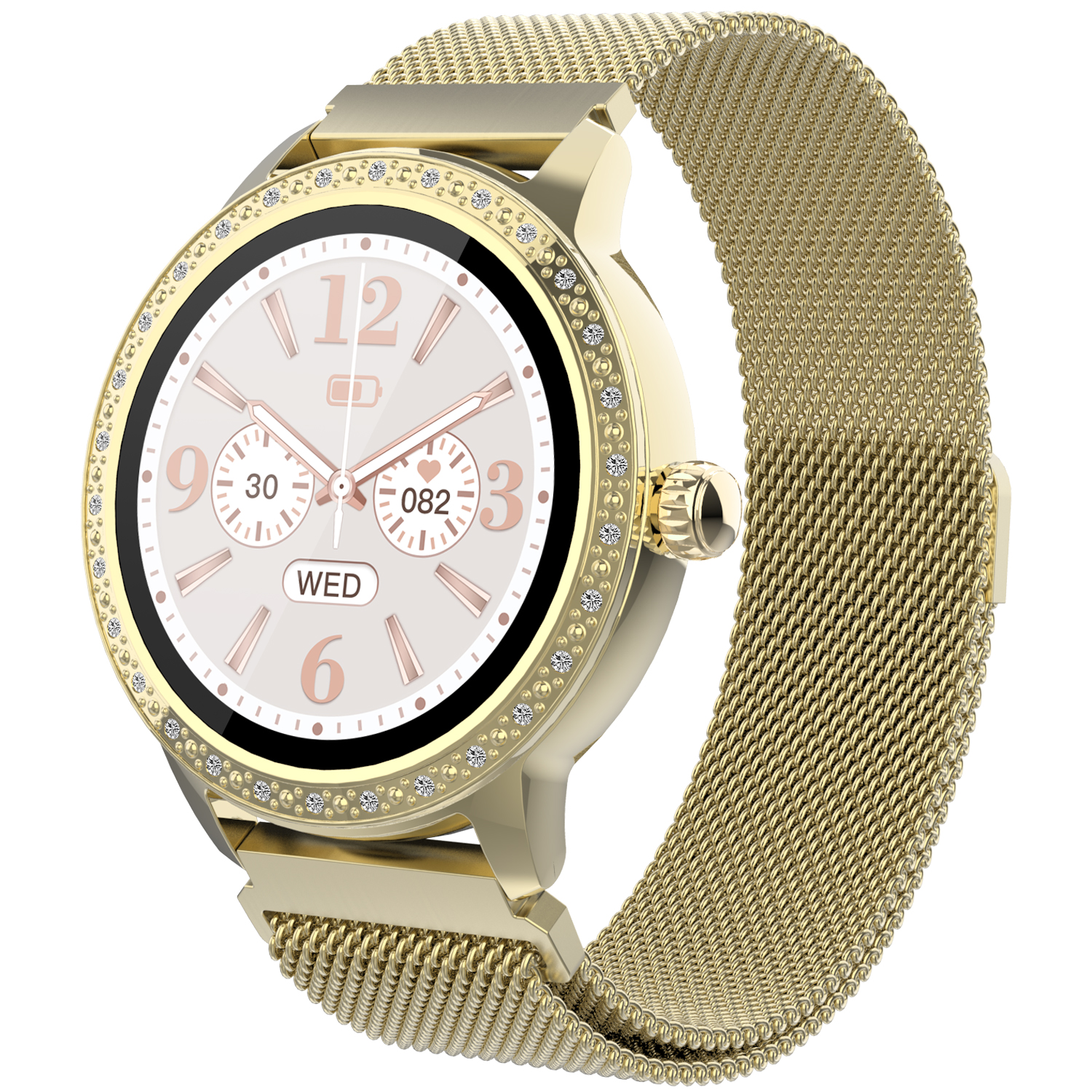 Gold Smartwatch Metall, Smartwatch Kunststoff DENVER mit Gold Herzfrequenzsensor