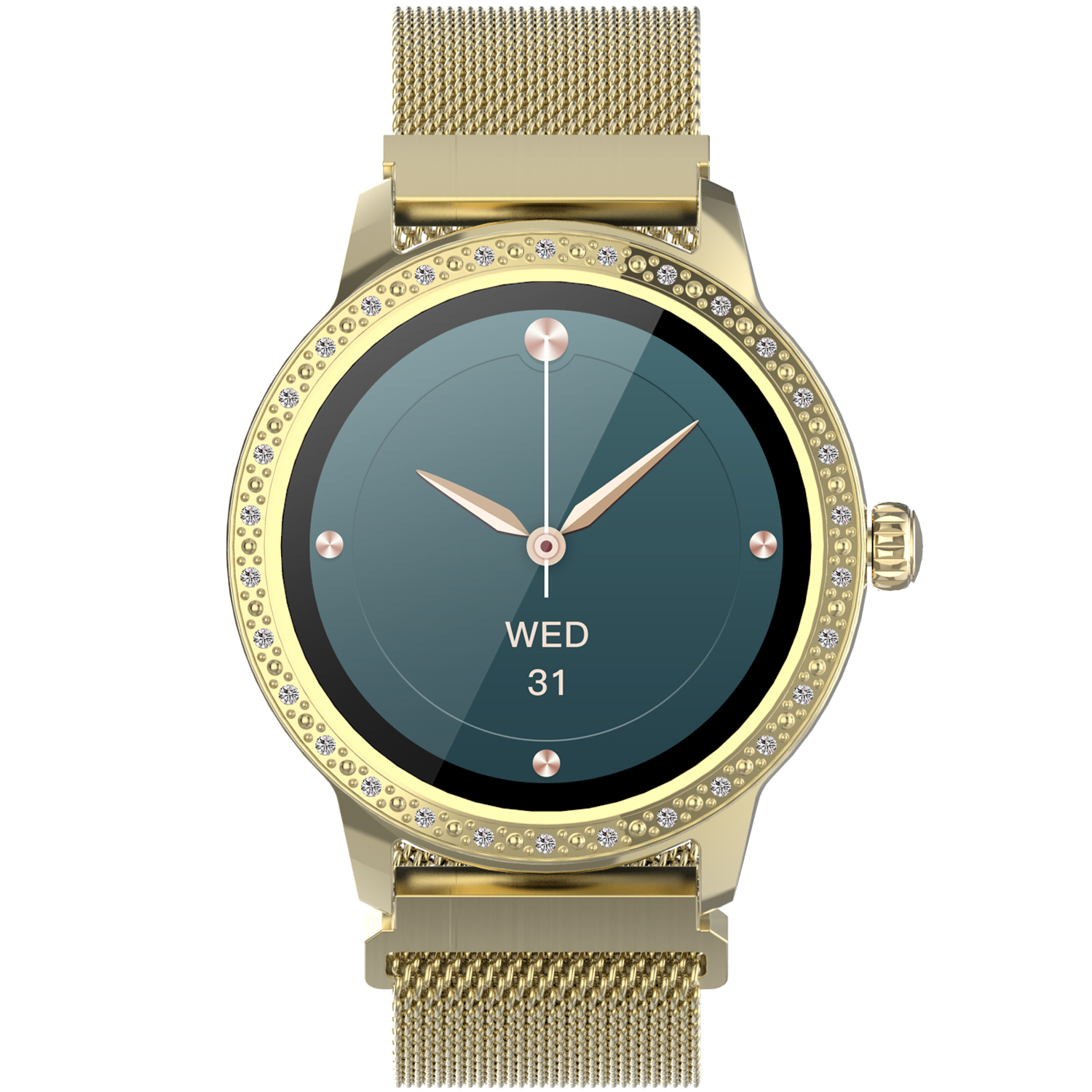 DENVER Smartwatch mit Metall, Herzfrequenzsensor Gold Kunststoff Smartwatch Gold