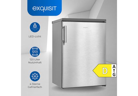 EXQUISIT KS16-4-H-010D inoxlook Kühlschrank hoch, Inoxlook) (D, MediaMarkt 850 mm 