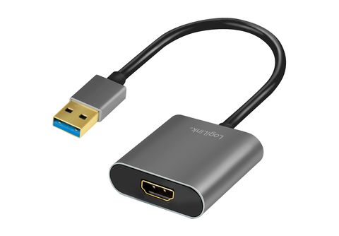 LOGILINK USB-A 3.0 -<gt/> HDMI-Buchsenadapter USB-Adapter, grau