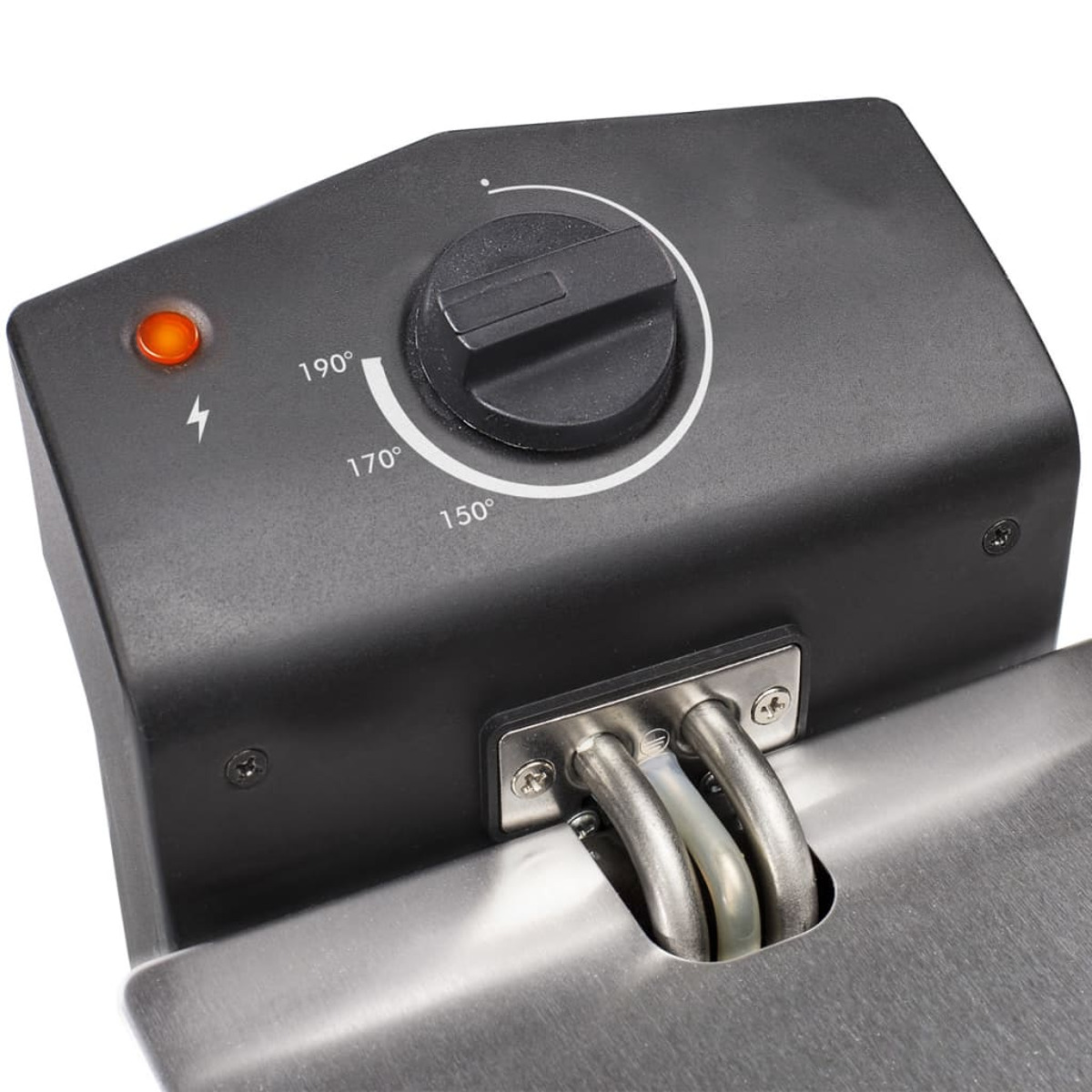 Thermostat 2000 Fritteuse Große & Watt Kaltzonen Watt 2000 Liter Emaille-Behälter 3 regelbarem TRISTAR mit Kaltzonen Fritteuse, Silber